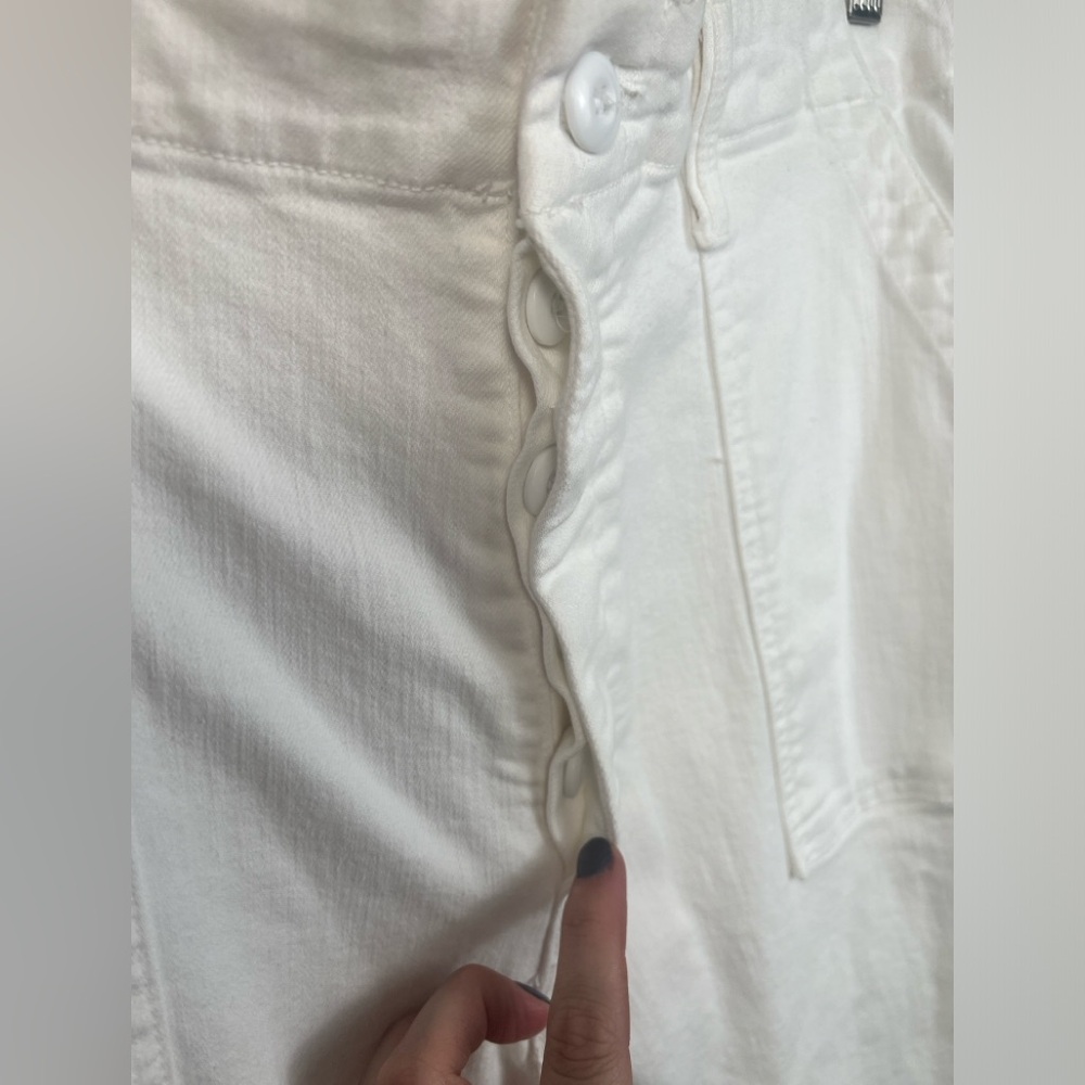 Mother Patch Pocket Private Ankle Fray Jeans White - Picture 4 of 11